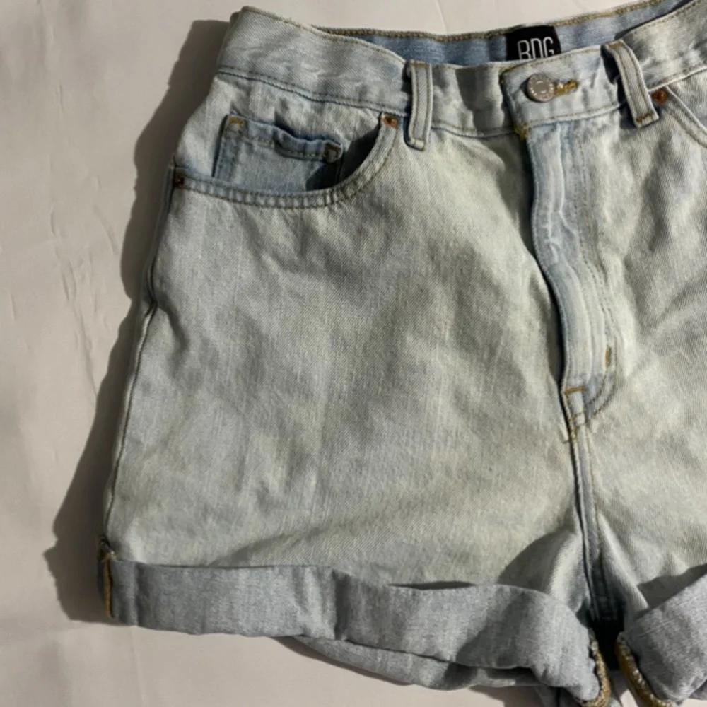 BDG Urban Outfitters High Waisted Light Wash Mom Jean Shorts